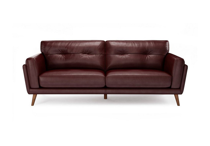 Mastro Bordeaux Leather 3 Seater Sofa