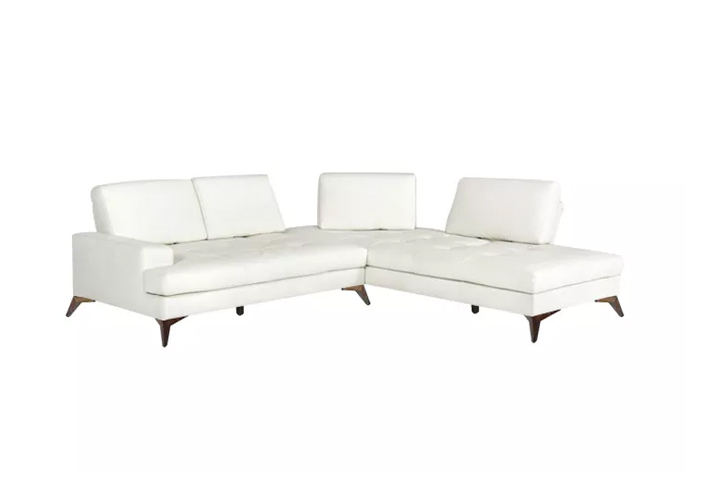 Cartos White Leather Motion Sofa