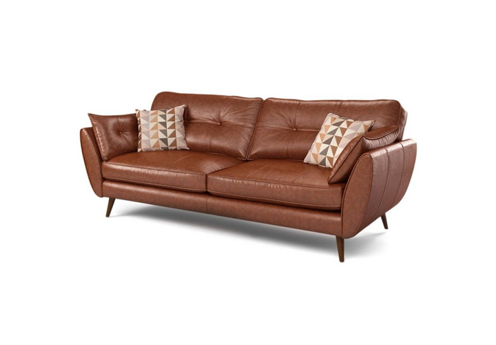 Buy Eternity Tan Leather 3 Seater Sofa Ediy.in